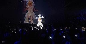 Леди Гага в живом платье